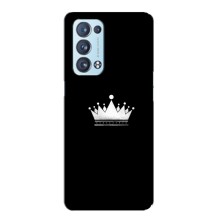 Чехол (Корона на чёрном фоне) для Оппо Рено 6 Про (5G) (Белая корона)