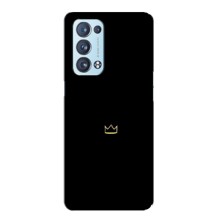 Чехол (Корона на чёрном фоне) для Оппо Рено 6 Про (5G) (Мини корона)