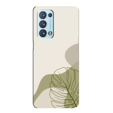 Силконовий чохол з принтом в квітах на Oppo Reno6 Pro 5G – Монстера зелена