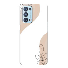 Силконовий чохол з принтом в квітах на Oppo Reno6 Pro 5G – Нюдовий дизайн