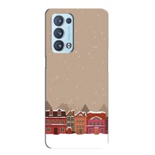 Новогодние, Праздничные Чехлы для Oppo Reno6 Pro 5G - 2024 год (Зимний город)