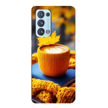 Чехол с уникальным дизайном «Осень с кофе» для Oppo Reno6 Pro 5G – Кофе с жёлтым