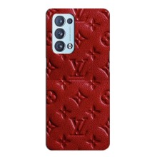 Текстурный Чехол Louis Vuitton для Оппо Рено 6 Про (5G) – Красный ЛВ
