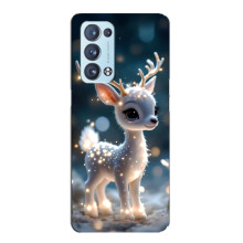 Яскравий чохол для Oppo Reno6 Pro 5G з Зимові Оленята (Блискуче оленятко)