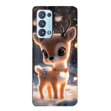 Яскравий чохол для Oppo Reno6 Pro 5G з Зимові Оленята (Оленятко)