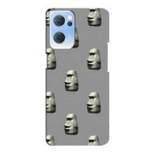 Бампер с принтом Мемы для Oppo Reno7 5G – Каменное лицо