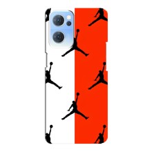 Чехлы для Oppo Reno7 5G - с картинкой JORDAN (AlphaPrint) (Лого Джордан)