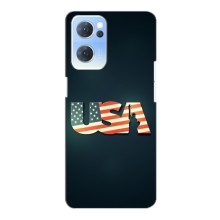 Чехол Флаг USA для Oppo Reno7 5G (USA)