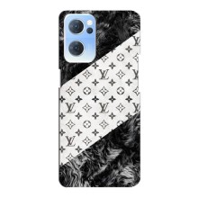 Чехол Стиль Louis Vuitton на Oppo Reno7 5G (LV на белом)