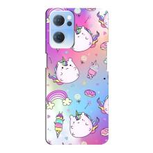 Чохол Unicorn на Oppo Reno7 5G – Веселка і Єдинорог