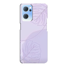 Чехол цветочный дизайн для Oppo Reno7 5G – Монстера фиолетовая