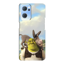 Чехол с мультфильмом Шрек на Oppo Reno7 5G – Шрек и осел
