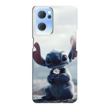 Чехол с рисунком Стич для Oppo Reno7 5G – Стич с цветочком