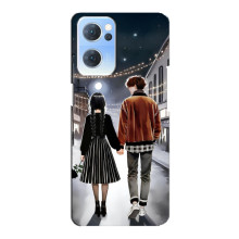 Чехол с дизайном Венздей 2 на Oppo Reno7 5G – Уэнсдей и Тайлер
