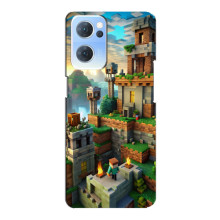 Чохол з картинками Майнкрафт для OPPO Reno7 5G (Місто Майнкрафт)