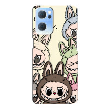 Чехол с Лабубу на Oppo Reno7 5G – Коллаж Лабубу