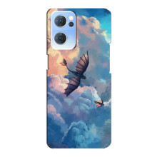 Чохол з принтом дракон Беззубик OPPO Reno7 5G (Беззубик в небі)