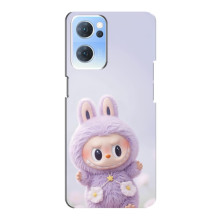 Чехол с принтом Лабубу для Oppo Reno7 5G – Фиолетовый Лабубу