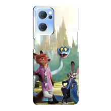 Чехол Зоотрополіс на Oppo Reno7 5G – Ник Джуди и змея