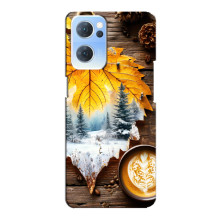Чехол с уникальным дизайном «Осень с кофе» для Oppo Reno7 5G – Осенне-зимнее кофе