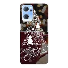 Рождественские Чехлы для Oppo Reno7 5G (VPrint) (Елочка узорная)