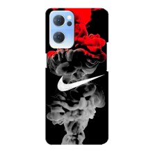 Силиконовый Чехол на Oppo Reno7 5G с картинкой Nike (Nike дым)