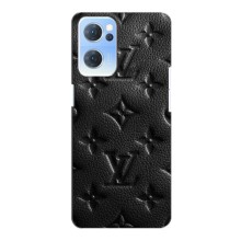 Текстурный Чехол Louis Vuitton для Оппо Рено 7 (5G) (Черный ЛВ)