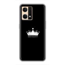 Чехол (Корона на чёрном фоне) для Оппо Рено 7 Про (5G) (Белая корона)