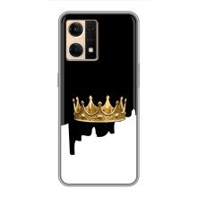 Чехол (Корона на чёрном фоне) для Оппо Рено 7 Про (5G) (Золотая корона)