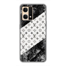 Чохол Стиль Louis Vuitton на Oppo Reno7 Pro 5G – LV на білому