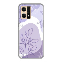 Силиконовый чехол с принтом в цветах на Oppo Reno7 Pro 5G – Фиолетовый дизайн