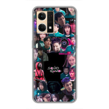 Чехол Гра в кальмара для Oppo Reno7 Pro 5G – Коллаж игры кальмара