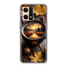 Чехол с уникальным дизайном «Осень с кофе» для Oppo Reno7 Pro 5G – Тёмный кофе