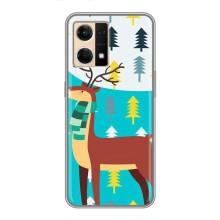 Силіконовий бампер з картинкою звірів для Oppo Reno7 Pro 5G (Олень із шарфом)