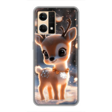 Яркий чехол для Oppo Reno7 Pro 5G с Зимними Оленятами – Оленёнок