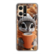 Печатный чехол «Зверята с кофе» для Oppo Reno7 Pro 5G