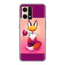 Чохли з картинкою Лисичка для Oppo Reno7 4G (VPrint) (Лиса з трояндою)