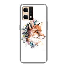 Чохли з картинкою Лисичка для Oppo Reno7 4G (VPrint) (Лиса в квітах)