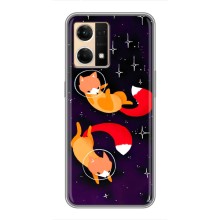 Чохли з картинкою Лисичка для Oppo Reno7 4G (VPrint) (Лисички космонавти)