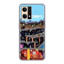 Чохол Майнкрафт на Oppo Reno7 4G (AlphaPrint) Minecraft (фон Minecraft)