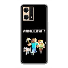 Чохол Майнкрафт на Oppo Reno7 4G (AlphaPrint) Minecraft (герої Minecraft)