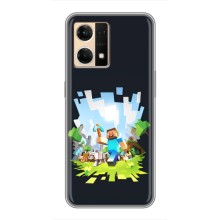 Чохол Майнкрафт на Oppo Reno7 4G (AlphaPrint) Minecraft (персонажі Minecraft)