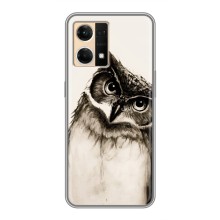 Чохол з пташками на Oppo Reno7 4G (VPrint) (Сова)