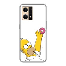 Чjхол з Сімпсонами для Oppo Reno7 4G (VPrint) (Гомер з пончиком)
