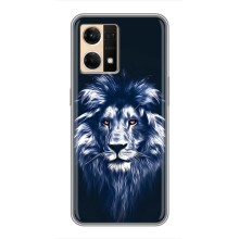 Чохол з картинкою ЛЕВ для Oppo Reno7 4G (VPrint) (Синій Лев)