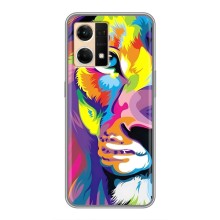 Чохол з картинкою ЛЕВ для Oppo Reno7 4G (VPrint) (Яскравий Лев)