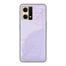 Чехол цветочный дизайн для Oppo Reno7 4G – Монстера фиолетовая