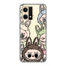 Чехол с Лабубу на Oppo Reno7 4G (Коллаж Лабубу)