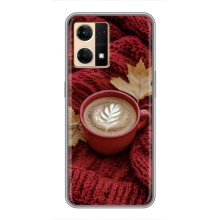Чохол з унікальним дизайном 'Осінь з кавою' для Oppo Reno7 4G – Кава на ковдрі