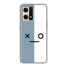 Силиконовые Чехлы (смешные стикеры) для Oppo Reno7 4G – Серо-белый